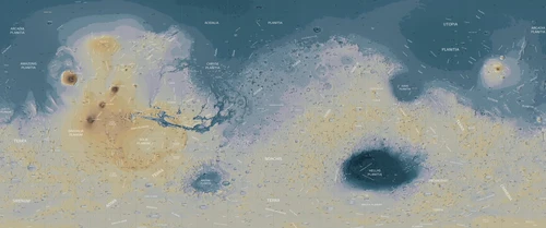 карта, луна, панорама, синие, желтые