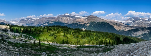 долина, лес, горы, природа, панорама, зеленые, серые, синие