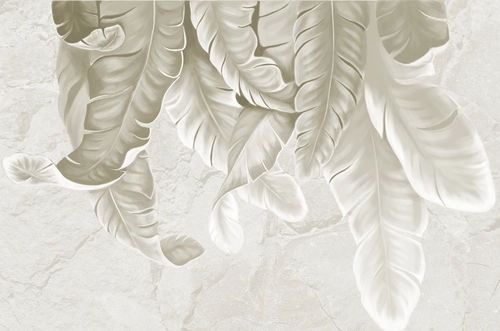 листья, камень, стена, серые