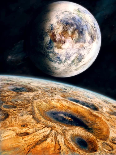 космос, планеты, коричневые, чёрные, серые