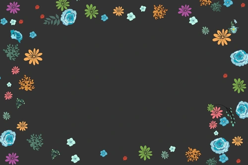 цветы, листья, растительность, рисунок, темные, черные, цветные, разноцветные