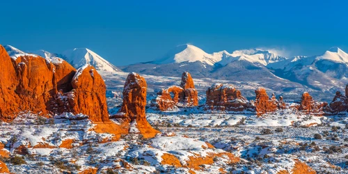 скалы, зима, снег, панорама, природа, белые, коричневые