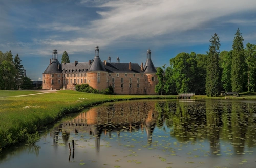 замок, лес, франция, природа, коричневые, зеленые