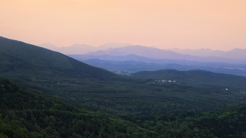 холмы, темные, черные, вечер, закат