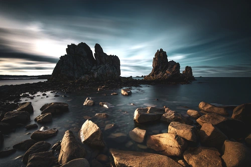 море, побережье, франция, природа, коричневые, синие