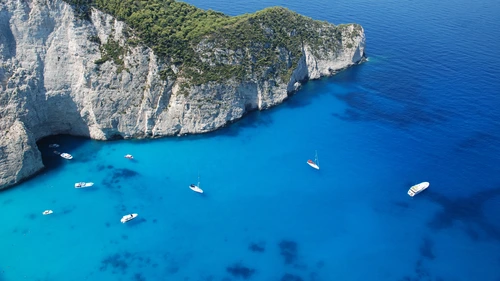 остров, скалы, океан, синие, коричневые, зеленые