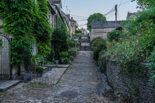 улица, город, кусты, англия, серые, зеленые