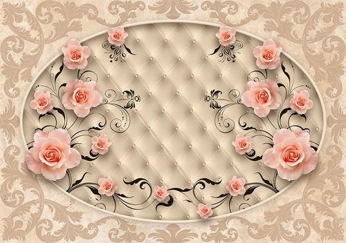 растения, цветы, розы, узоры, лепестки, розовые, бежевые