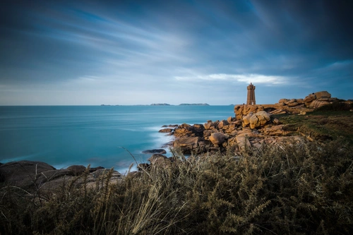 побережье, природа, море, франция, синие, коричневые