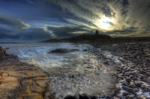 луна, океан, волны, белые, коричневые, серые, природа