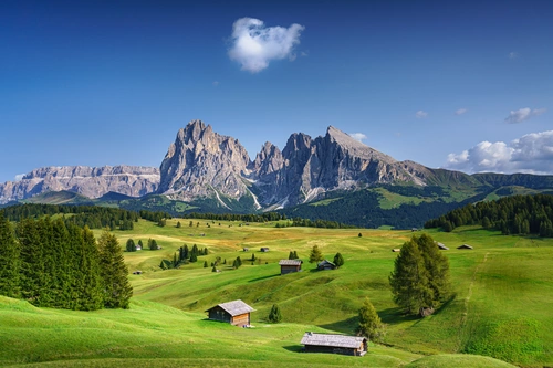 горы, поле, италия, природа, зеленые, синие, коричневые