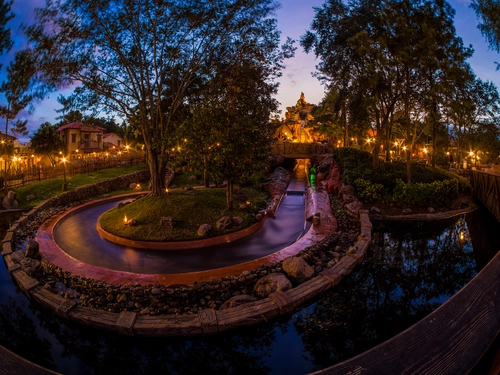 река, вечер, ночь, парк, коричневые, зеленые, желтые