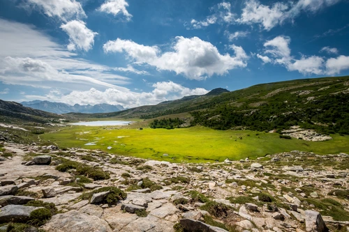 скалы, поле, природа, франция, синие, серые, зеленые