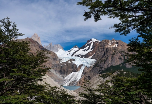 горы, деревья, природа, аргентина, зеленые, синие, серые