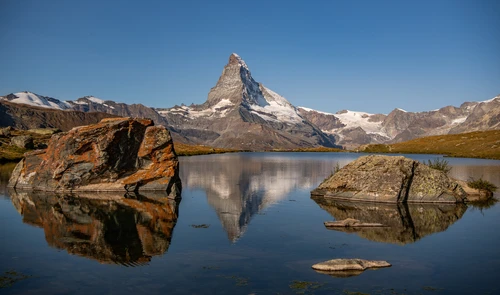 Швейцария, горы, камни, озеро, море, голубые