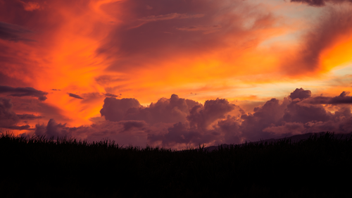 облака, красные, оранжевые, природа, тучи, небо