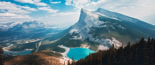 панорама, гора, лес, парк, голубые, синие, зеленые