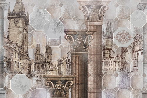 колонны, архитектура, дома, биг бен, узоры, мост, серые