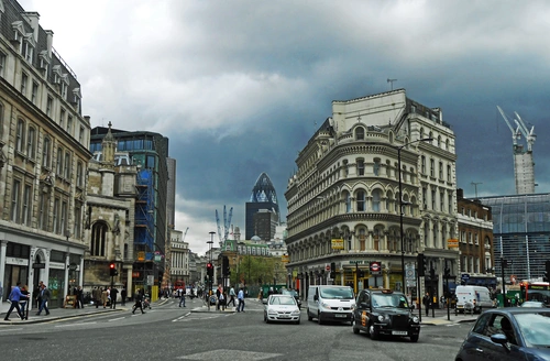 дом, англия, город, площадь, коричневые, серые