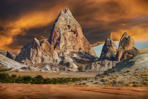 горы, гора, скала, скалы, холм, холмы, песок, оранжевые, бежевые, коричневые, зеленые